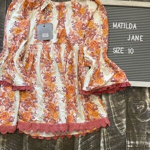 Matilda Jane Kids Floral Blouse - Orange and Pink